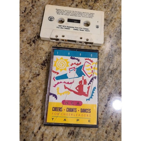 Vintage 1990 & 1987  NCA Cheerleading Cassettes Retro Music Routine Dance Chants - Picture 1 of 7